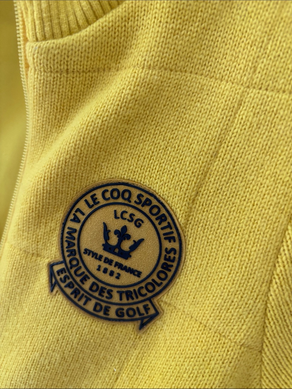 Le Coq Sportif Women’s ' Bright Yellow Knit Zip Jacket Vintage Great Condition - Picture 8 of 8